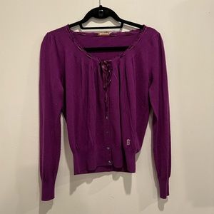 Galliano Purple Scoop Neck Top